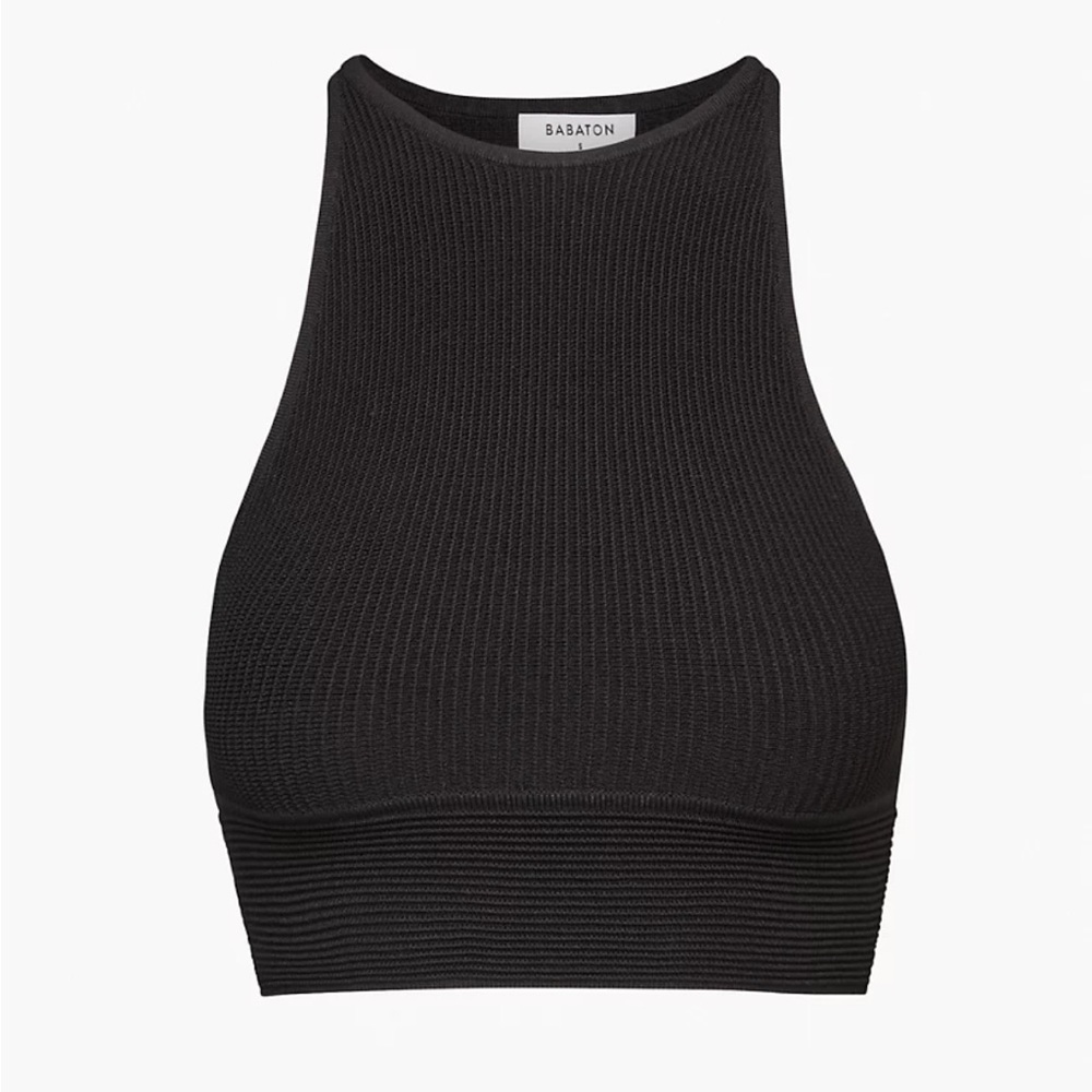 NWOT Aritzia Babaton Stefano Sculpt Knit Tank in Black (XS)